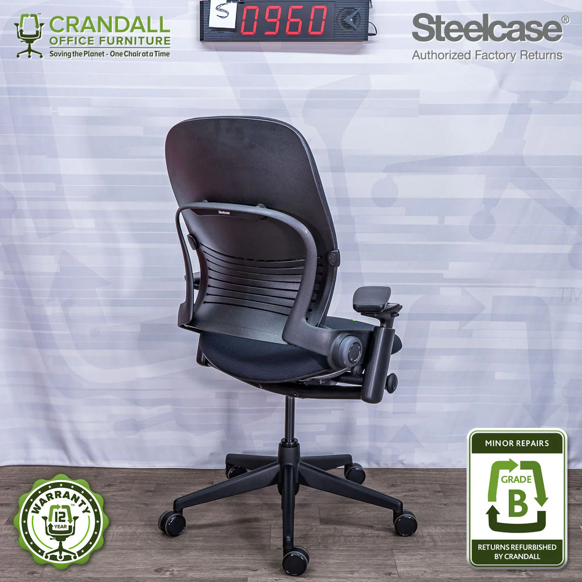 S-0960 - Steelcase V2 Leap - Grade B - Image 2