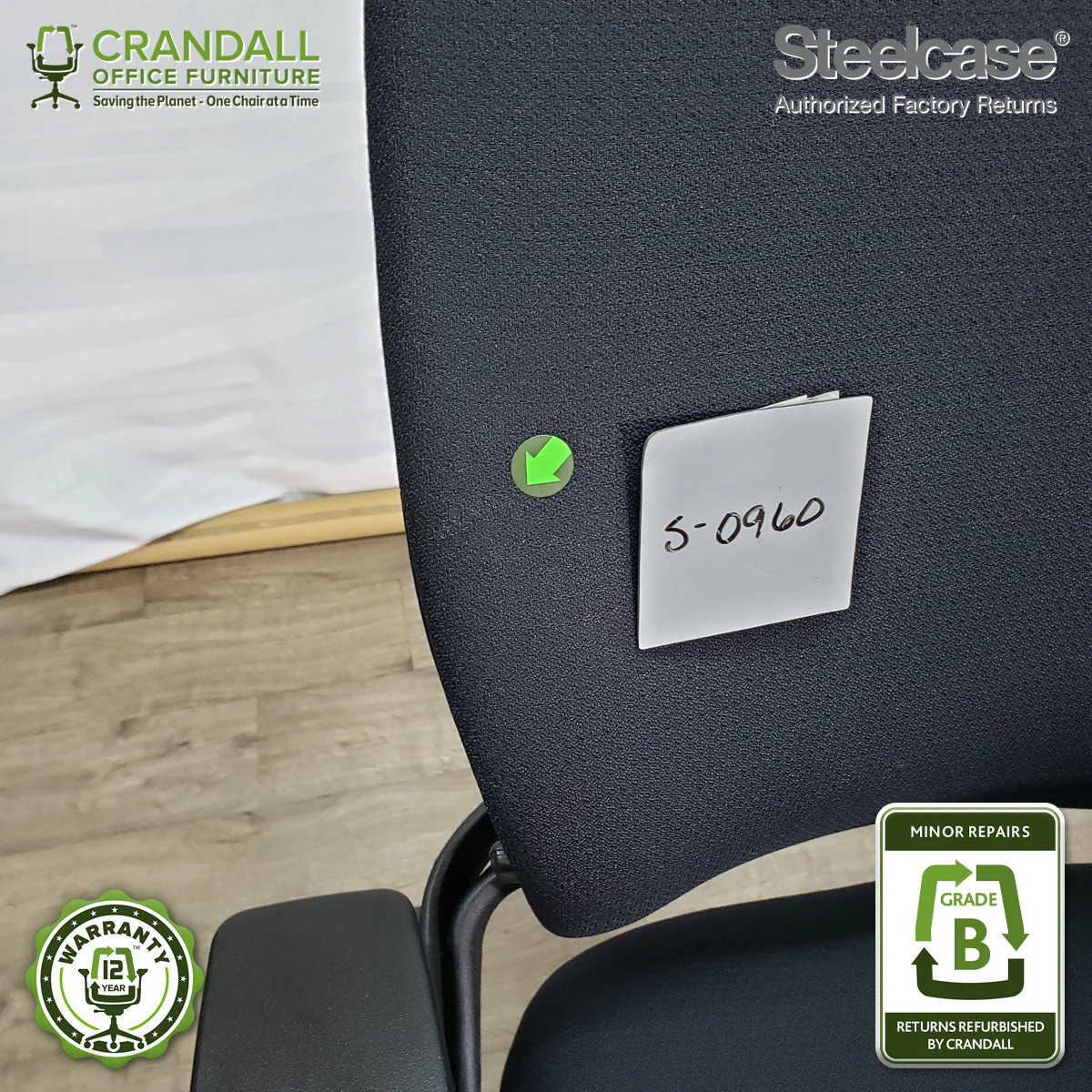 S-0960 - Steelcase V2 Leap - Grade B - Image 4
