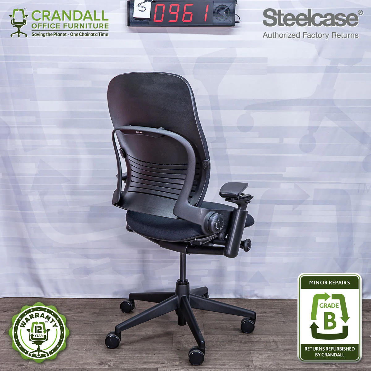 S-0961 - Steelcase V2 Leap - Grade B - Image 2