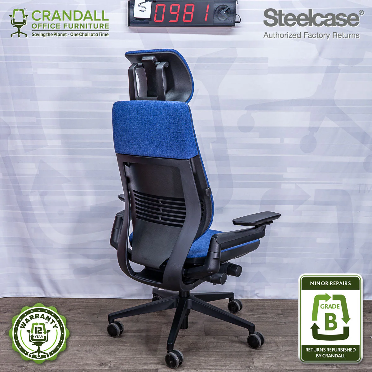 S-0981 - Steelcase Gesture with Headrest - Grade A - Image 2