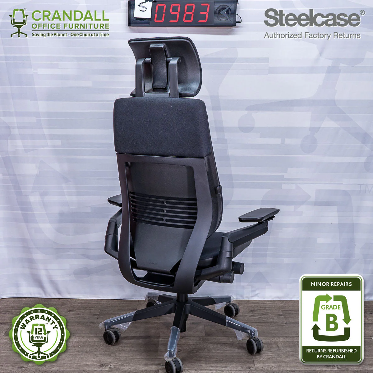 S-0983 - Steelcase Gesture with Headrest - Grade A - Image 2