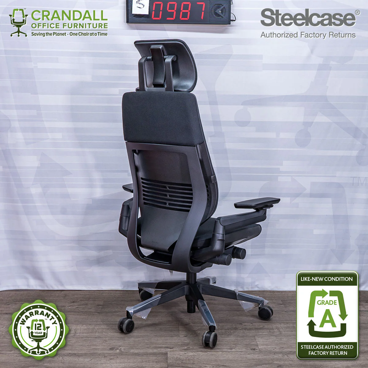 S-0987 - Steelcase Gesture with Headrest - Grade A - Image 2