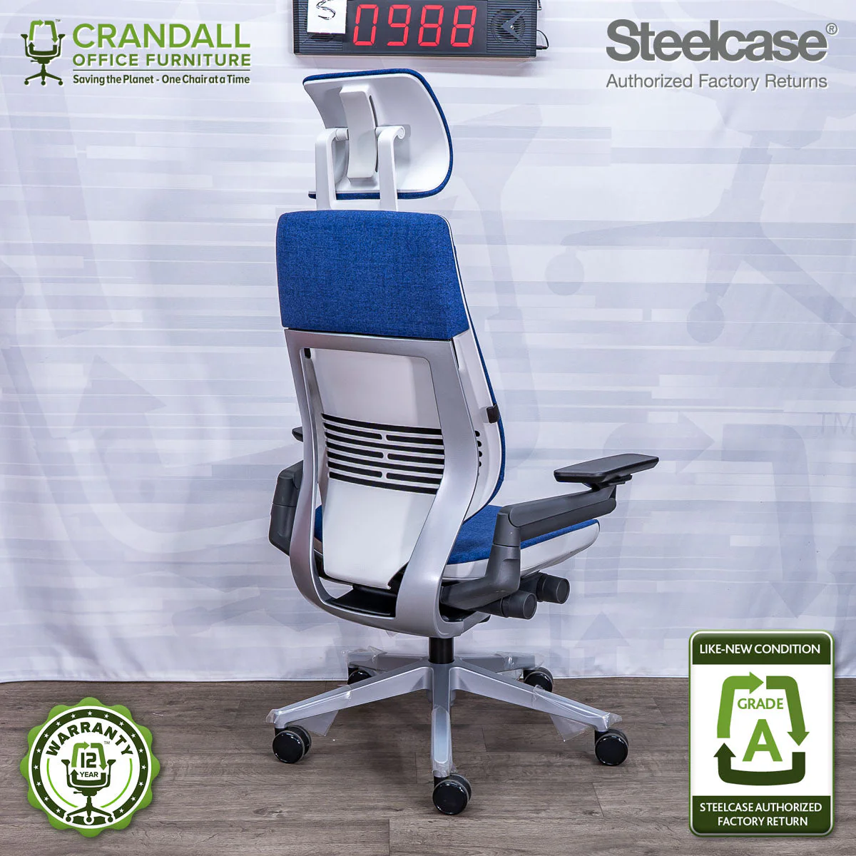 S-0988 - Steelcase Gesture with Headrest - Grade A - Image 2