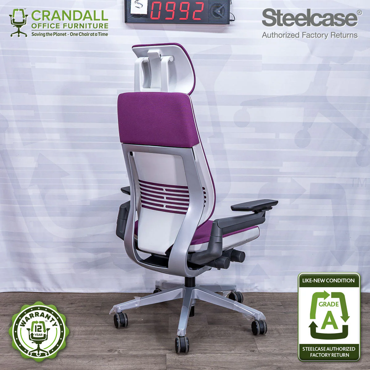 S-0992 - Steelcase Gesture with Headrest - Grade A - Image 2