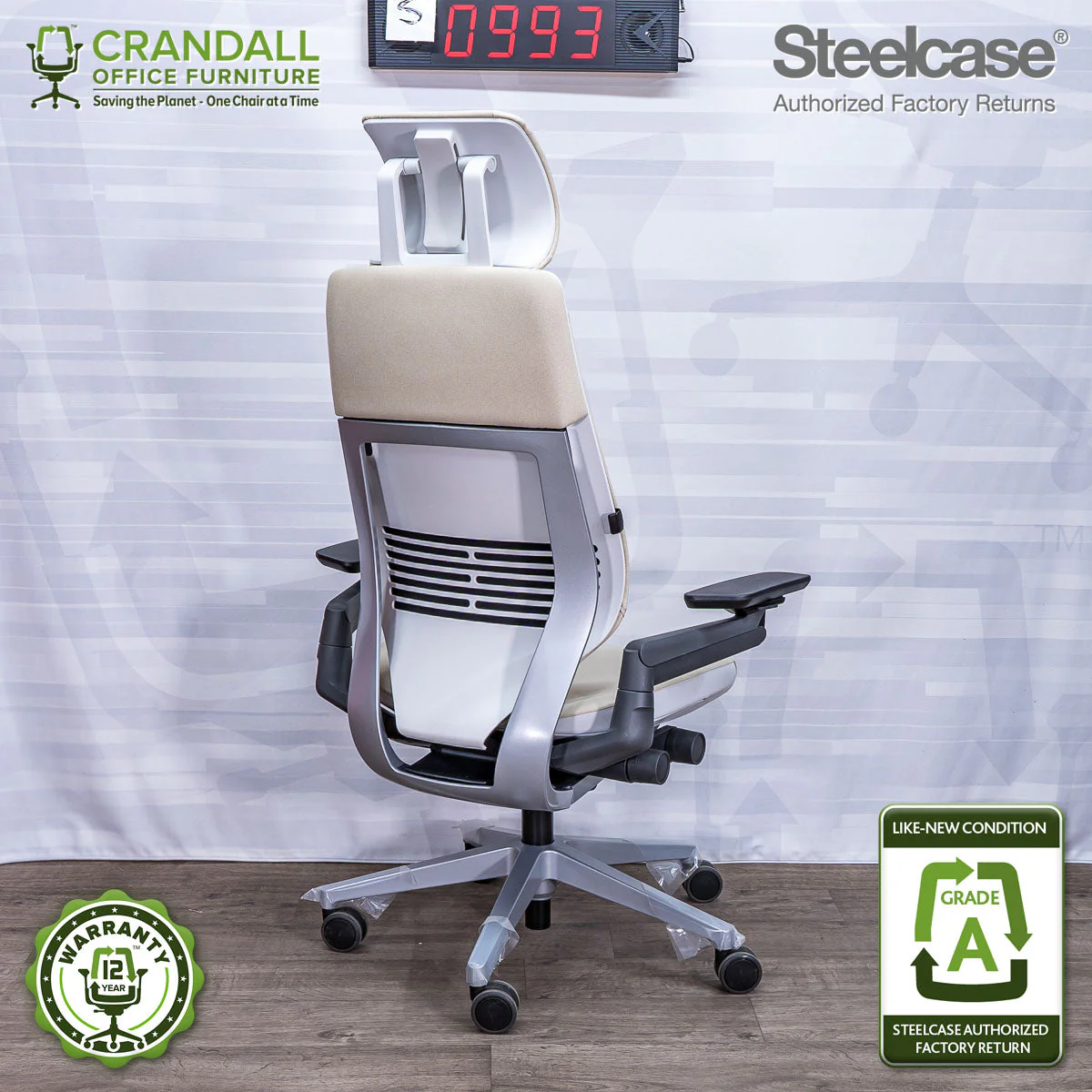 S-0993 - Steelcase Gesture with Headrest - Grade A - Image 2