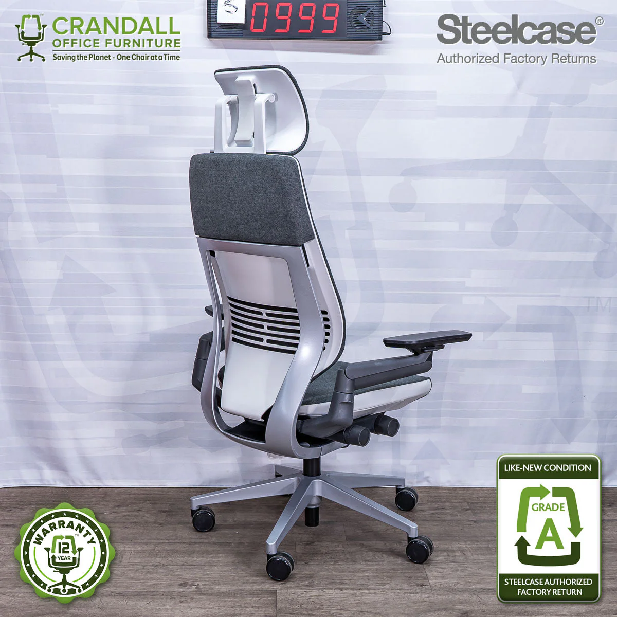 S-0999 - Steelcase Gesture with Headrest - Grade A - Image 2