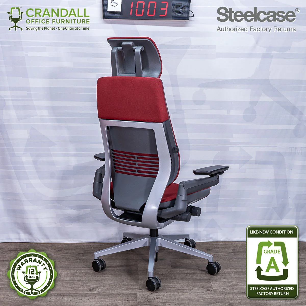 S-1003 - Steelcase Gesture with Headrest - Grade A - Image 2