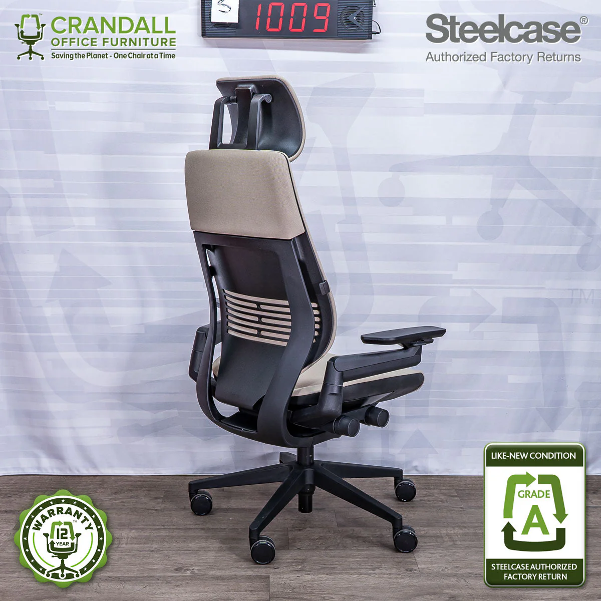 S-1009 - Steelcase Gesture with Headrest - Grade A - Image 2