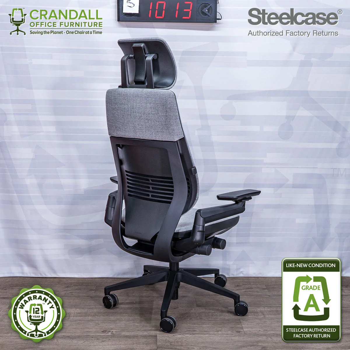 S-1013 - Steelcase Gesture with Headrest - Grade A - Image 2