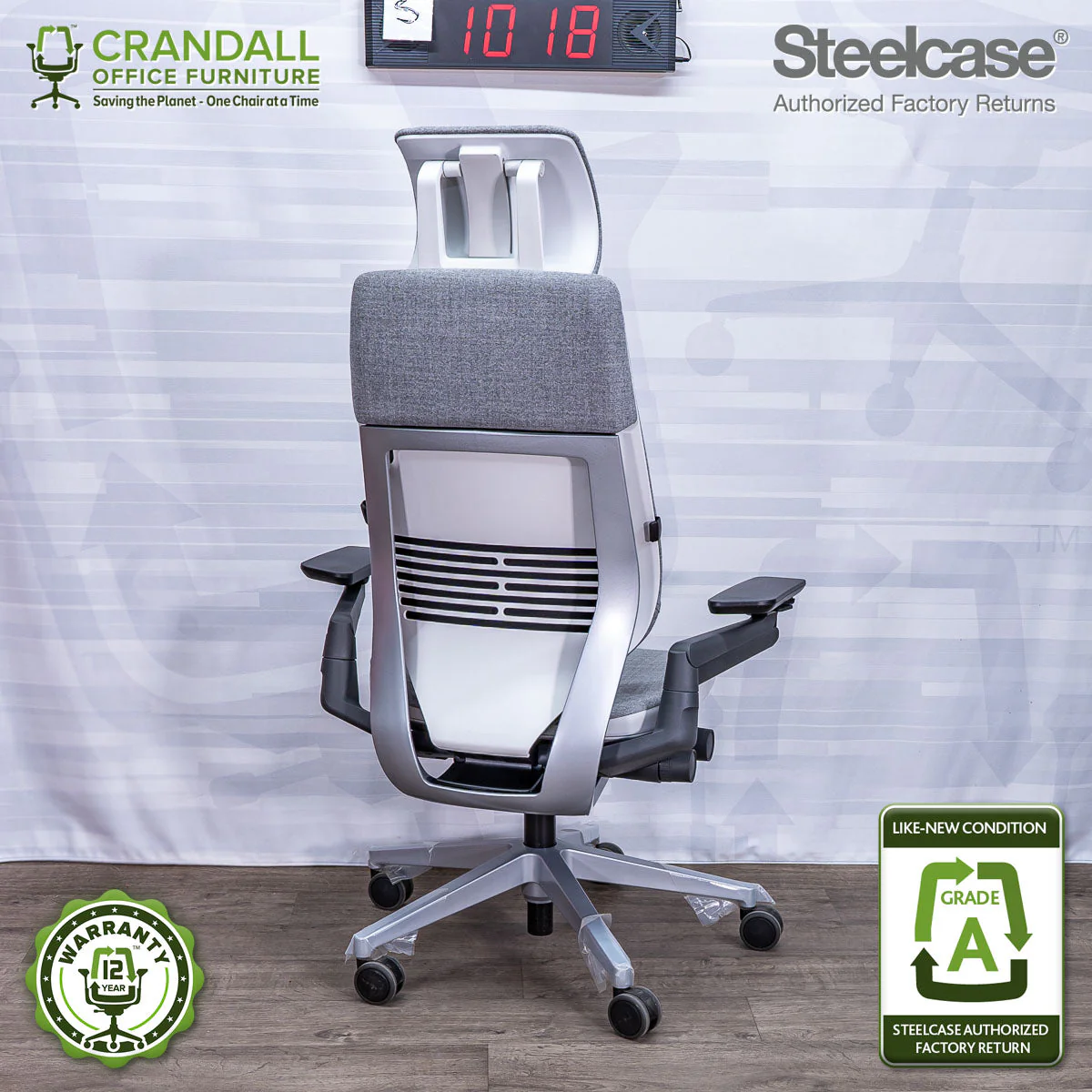 S-1018 - Steelcase Gesture with Headrest - Grade A - Image 2