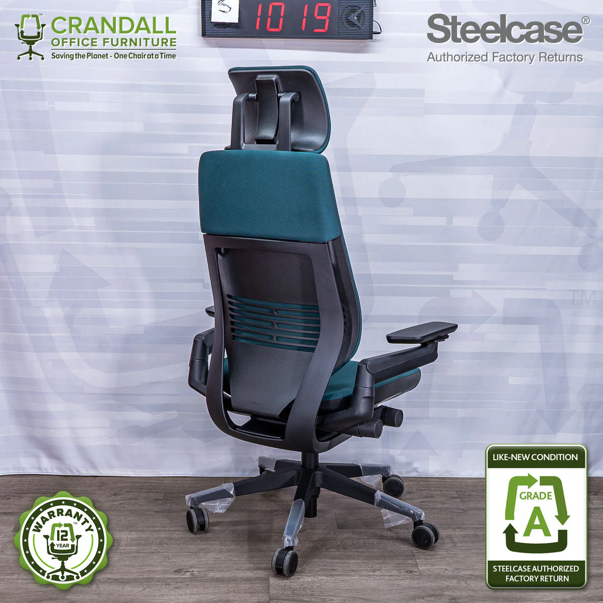 S-1019 - Steelcase Gesture with Headrest - Grade A - Image 2