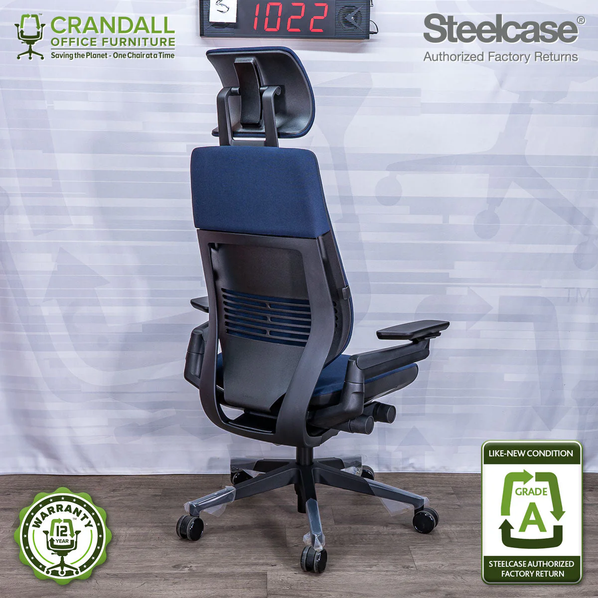 S-1022 - Steelcase Gesture with Headrest - Grade A - Image 2