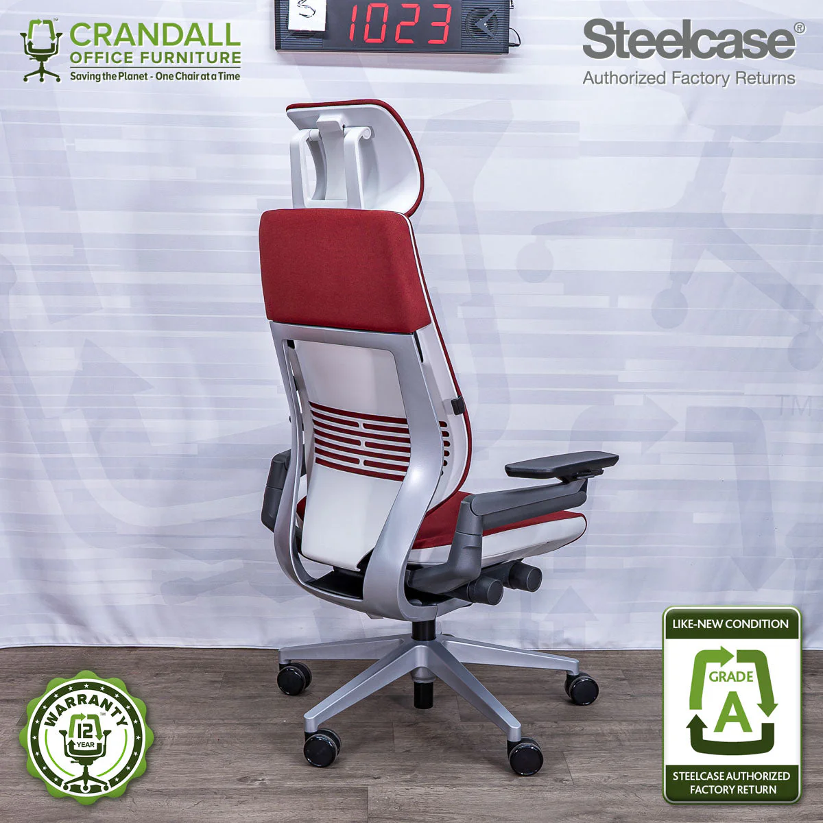 S-1023 - Steelcase Gesture with Headrest - Grade A - Image 2