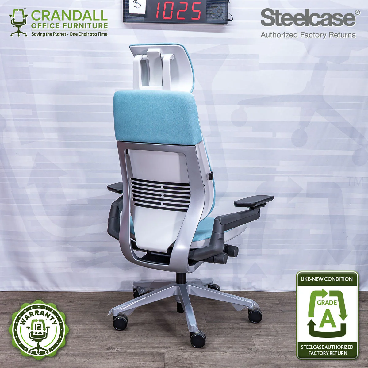 S-1025 - Steelcase Gesture with Headrest - Grade A - Image 2