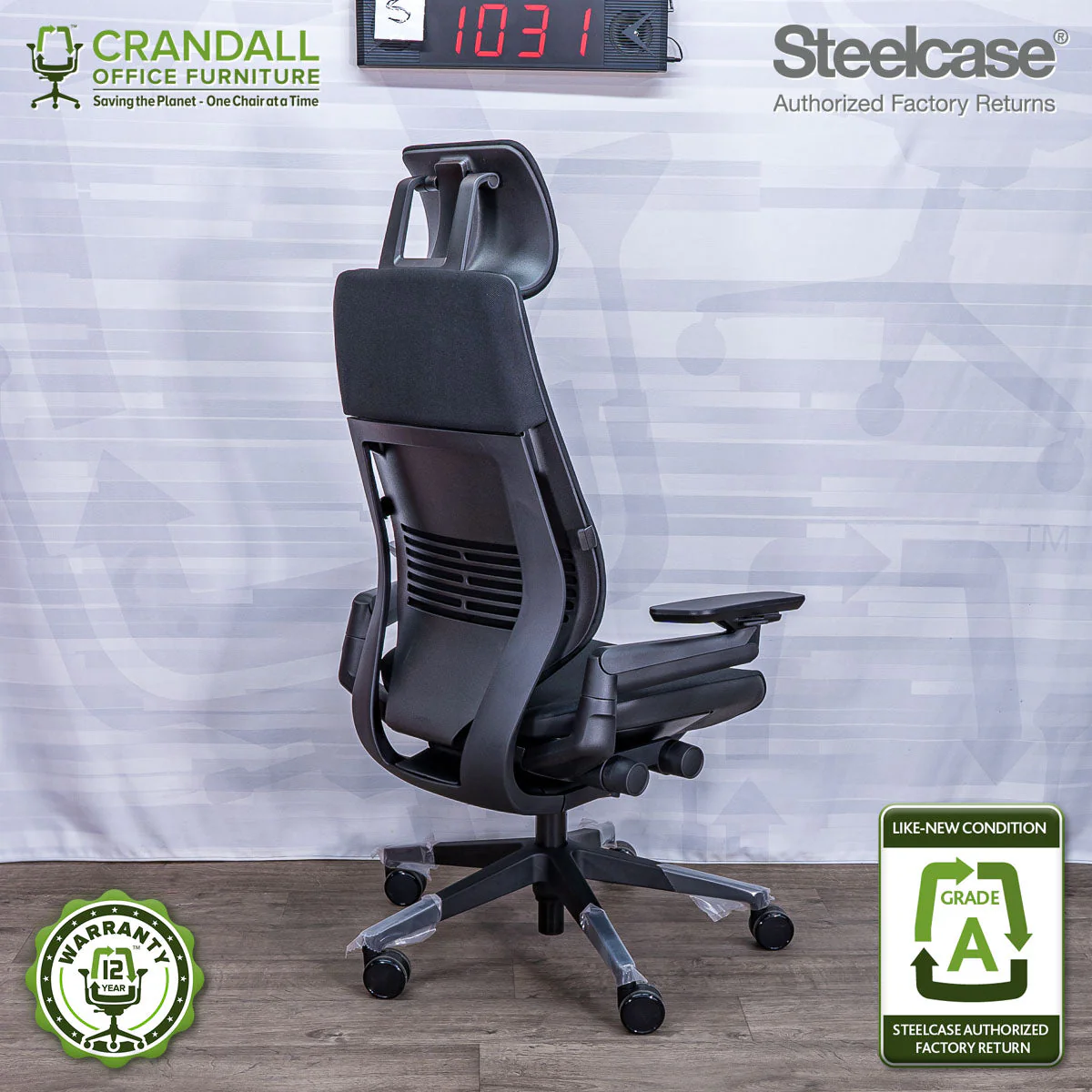 S-1031 - Steelcase Gesture with Headrest - Grade A - Image 2