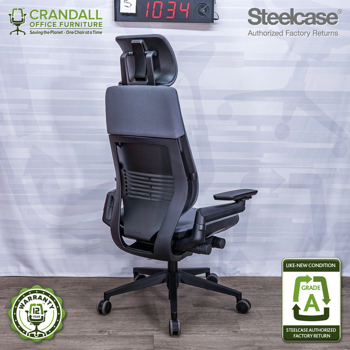 S-1034 - Steelcase Gesture with Headrest - Grade A - Image 2