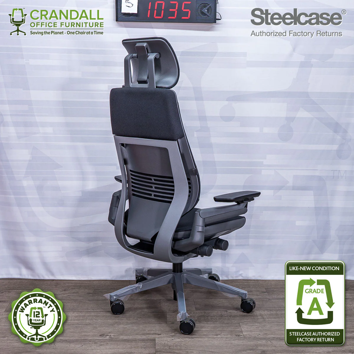 S-1035 - Steelcase Gesture with Headrest - Grade A - Image 2