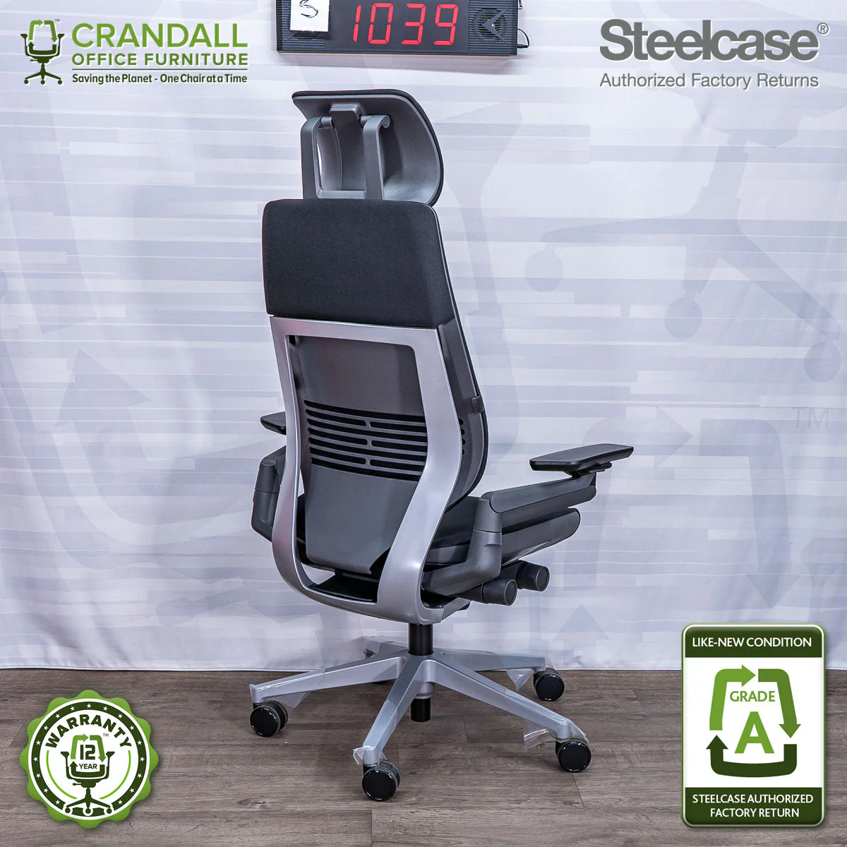 S-1039 - Steelcase Gesture with Headrest - Grade A - Image 2