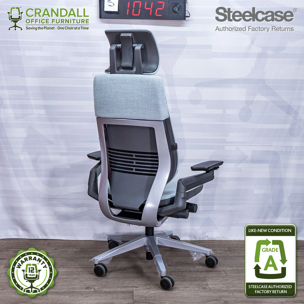 S-1042 - Steelcase Gesture with Headrest - Grade A - Image 2