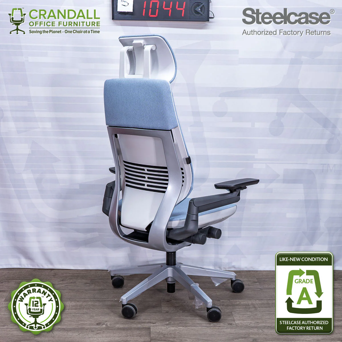 S-1044 - Steelcase Gesture with Headrest - Grade A - Image 2