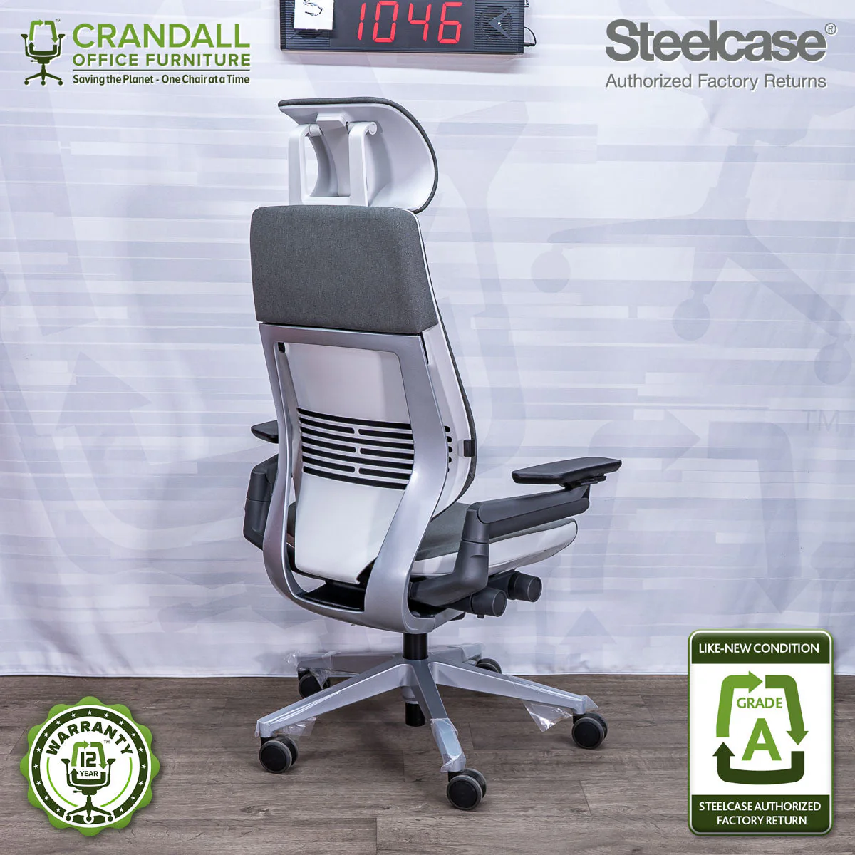 S-1046 - Steelcase Gesture with Headrest - Grade A - Image 2