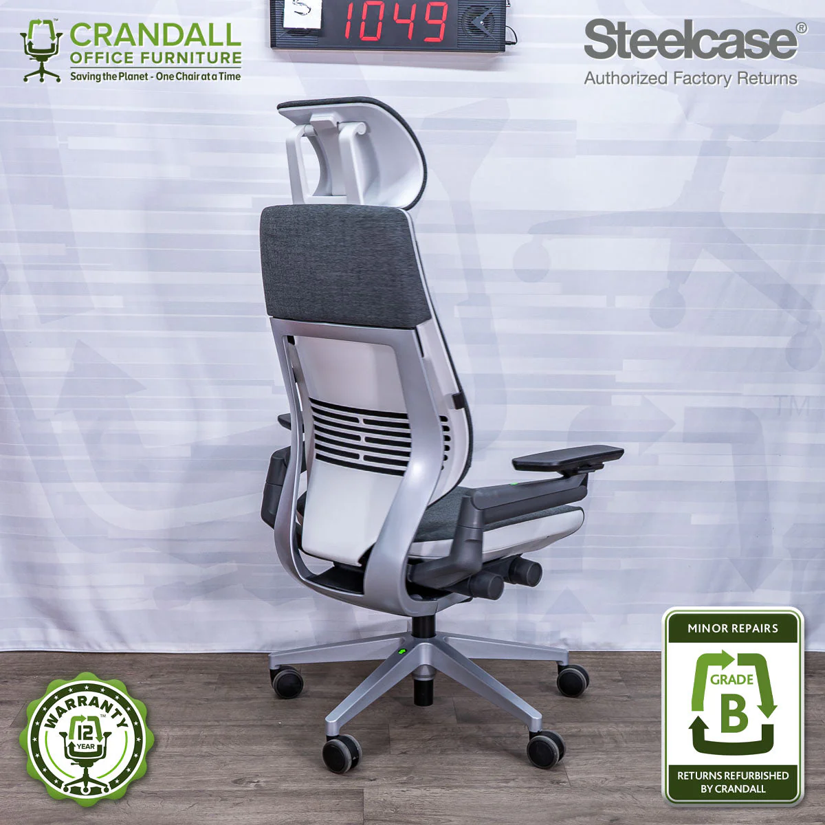 S-1049 - Steelcase Gesture with Headrest - Grade B - Image 2