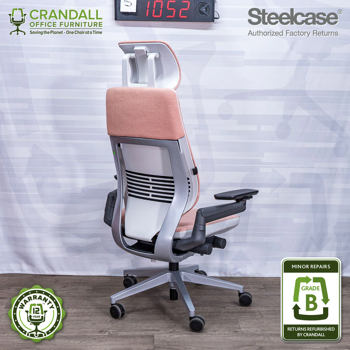 S-1052 - Steelcase Gesture with Headrest - Grade B - Image 2