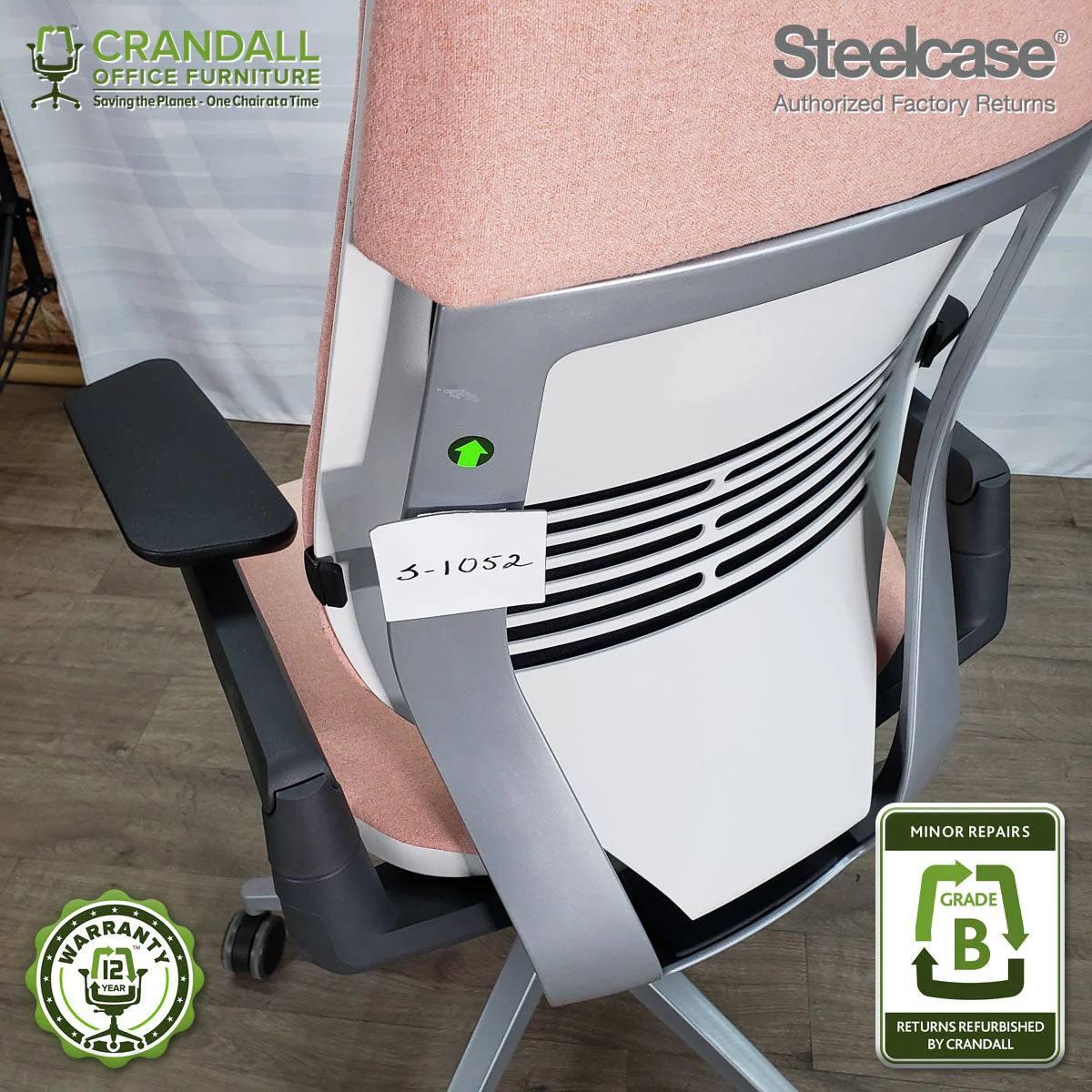 S-1052 - Steelcase Gesture with Headrest - Grade B - Image 3