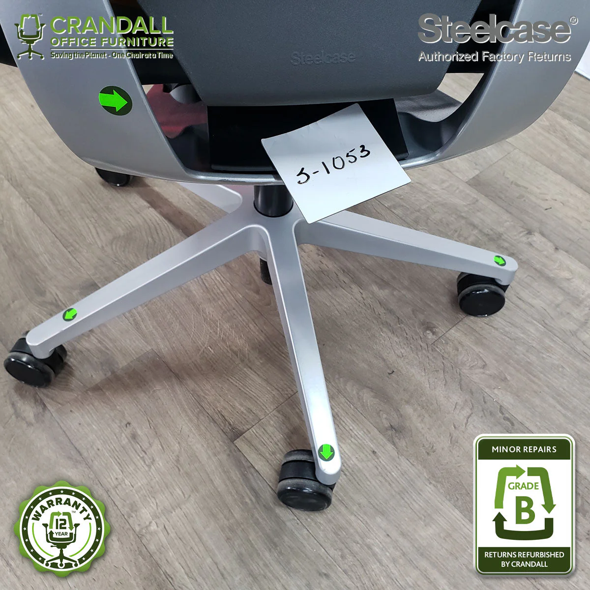S-1053 - Steelcase Gesture with Headrest - Grade B - Image 3