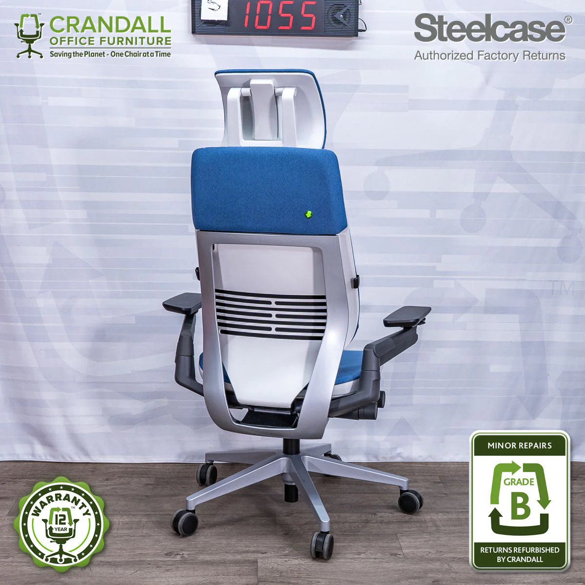 S-1055 - Steelcase Gesture with Headrest - Grade B - Image 2