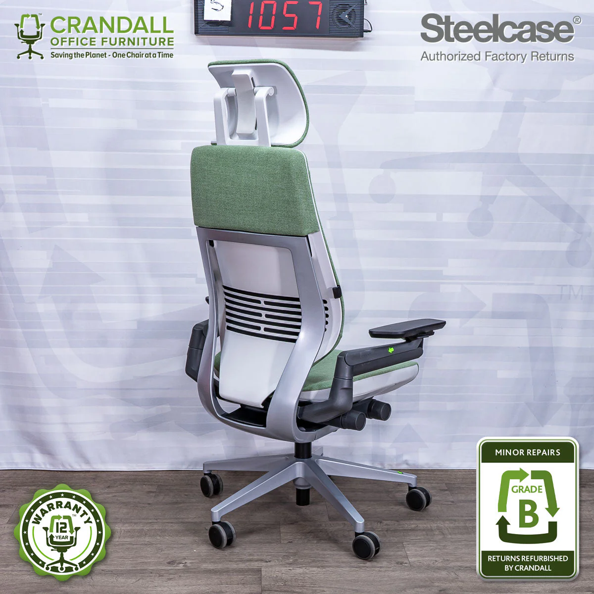 S-1057 - Steelcase Gesture with Headrest - Grade B - Image 2