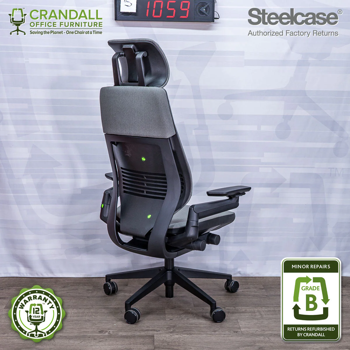 S-1059 - Steelcase Gesture with Headrest - Grade B - Image 2
