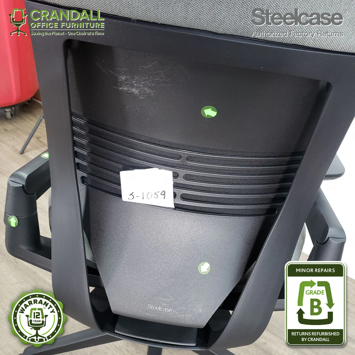 S-1059 - Steelcase Gesture with Headrest - Grade B - Image 3
