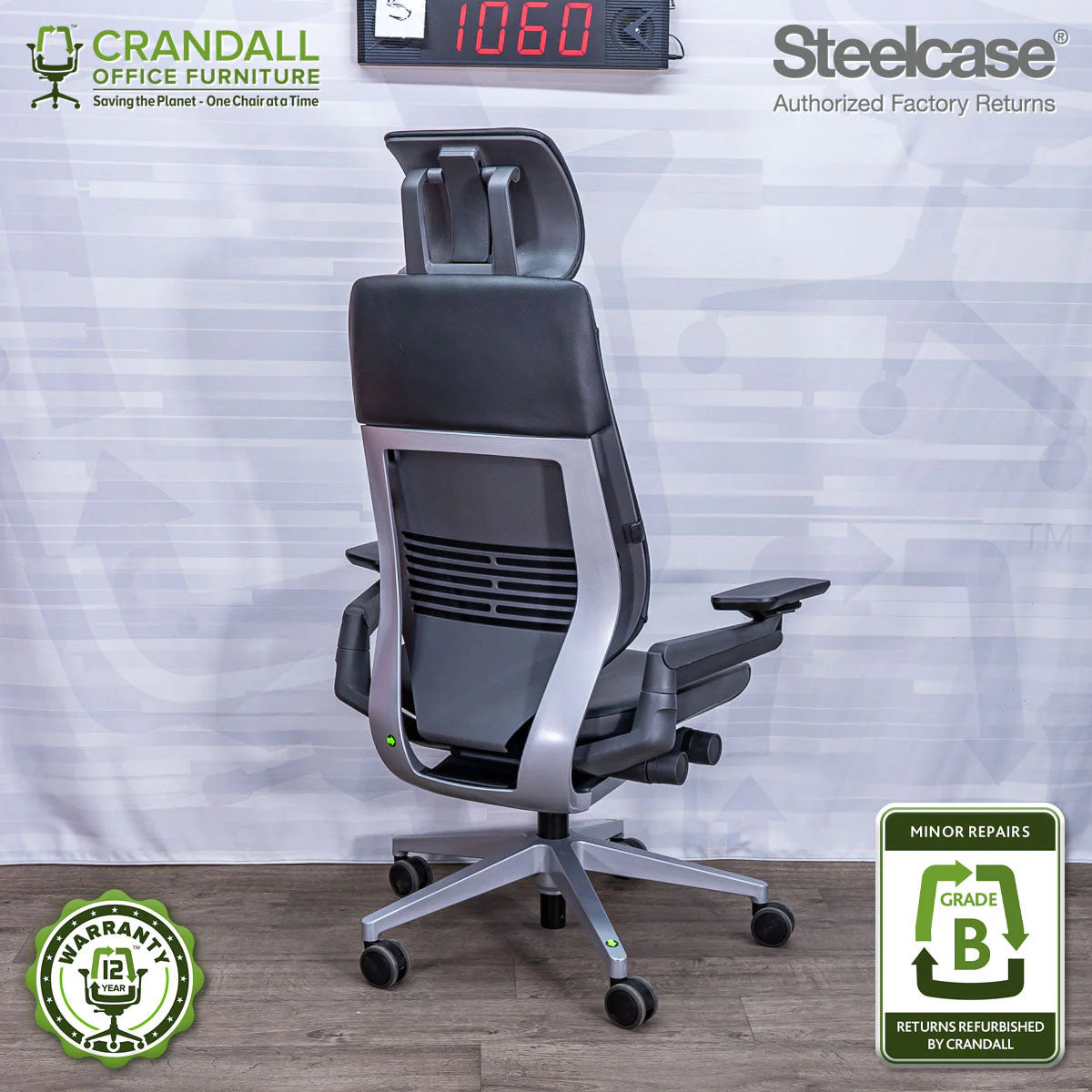 S-1060 - Steelcase Gesture with Headrest - Grade B - Image 2