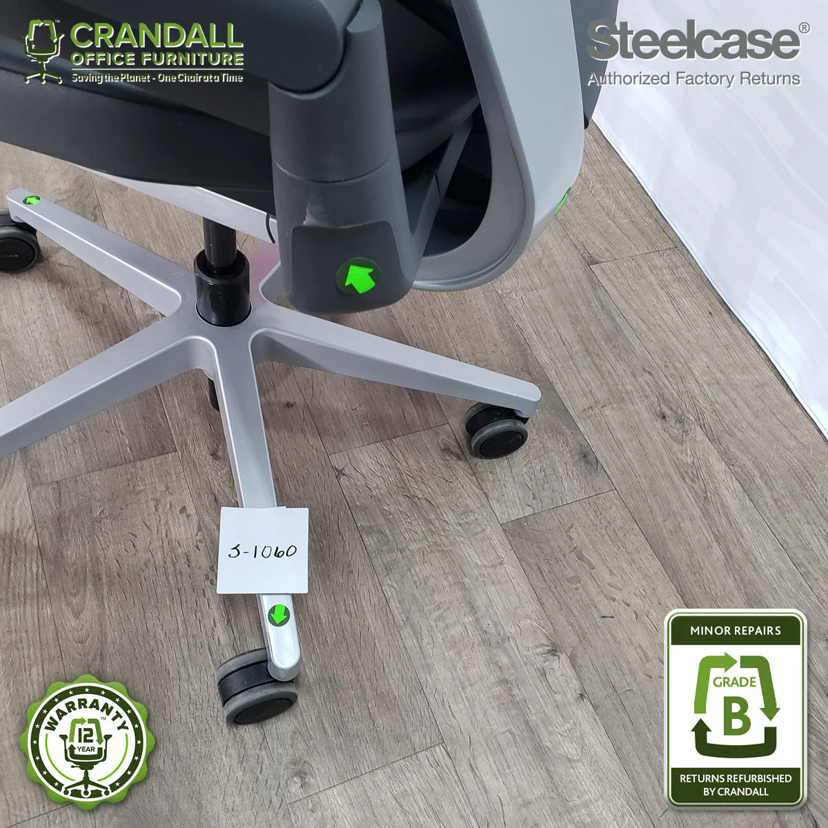 S-1060 - Steelcase Gesture with Headrest - Grade B - Image 3