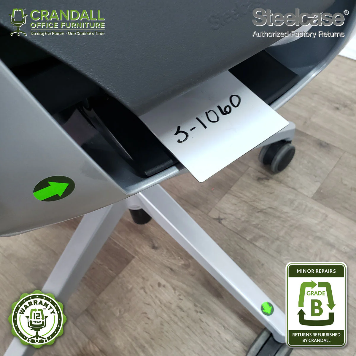 S-1060 - Steelcase Gesture with Headrest - Grade B - Image 4