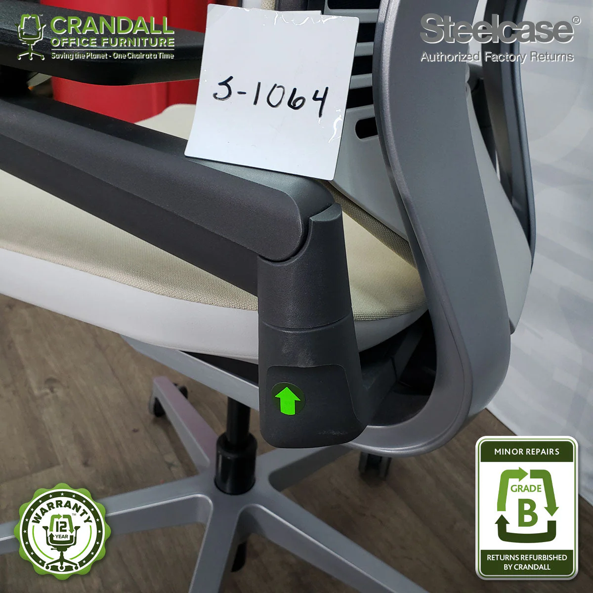 S-1064 - Steelcase Gesture with Headrest - Grade B - Image 3