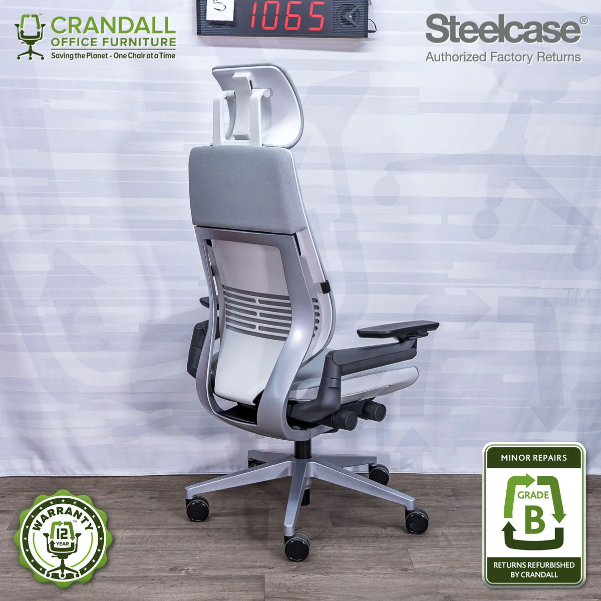S-1065 - Steelcase Gesture with Headrest - Grade B - Image 2
