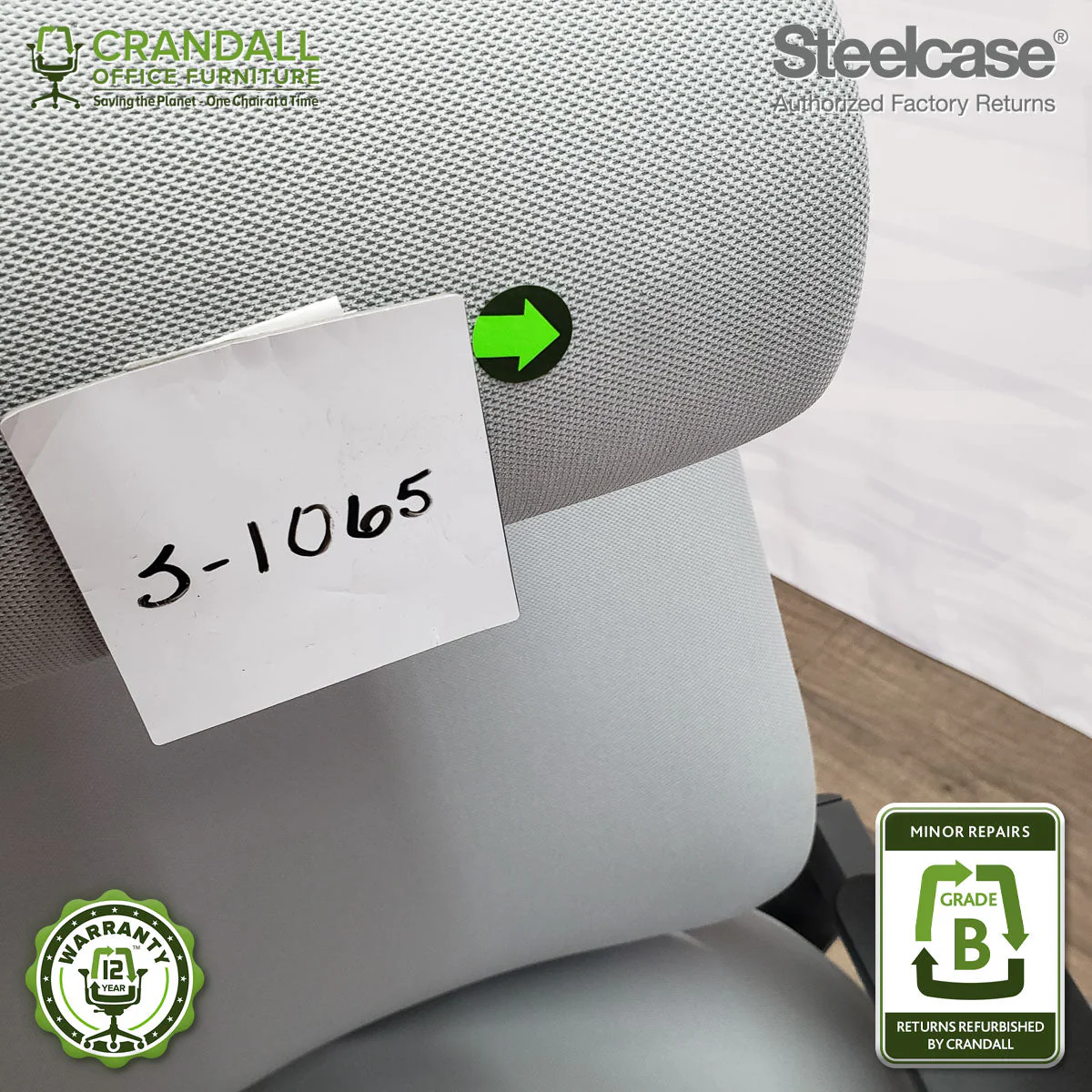 S-1065 - Steelcase Gesture with Headrest - Grade B - Image 3