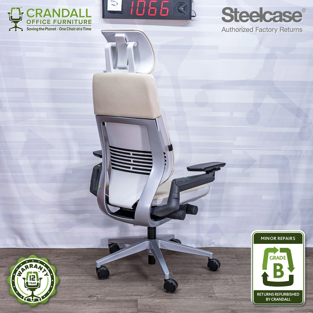 S-1066 - Steelcase Gesture with Headrest - Grade B - Image 2