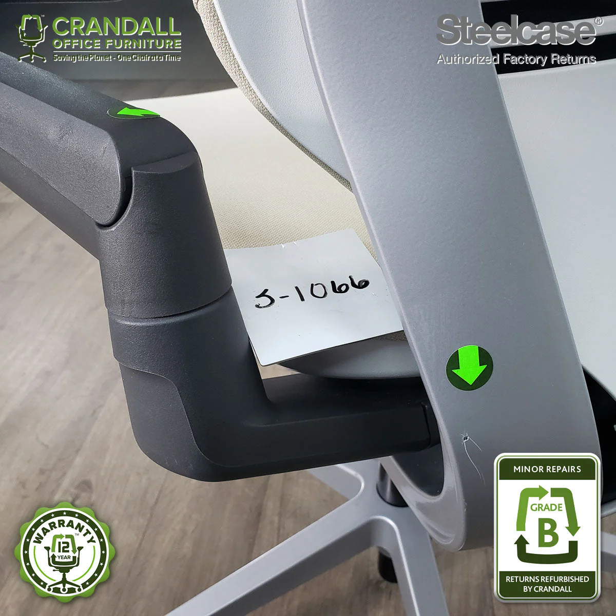 S-1066 - Steelcase Gesture with Headrest - Grade B - Image 3