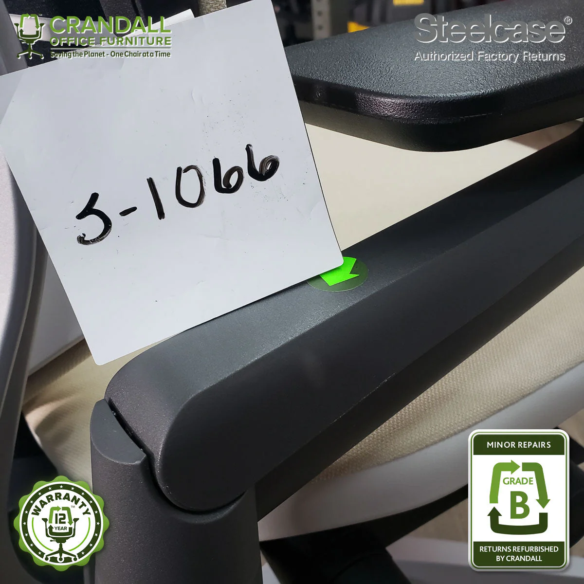 S-1066 - Steelcase Gesture with Headrest - Grade B - Image 4