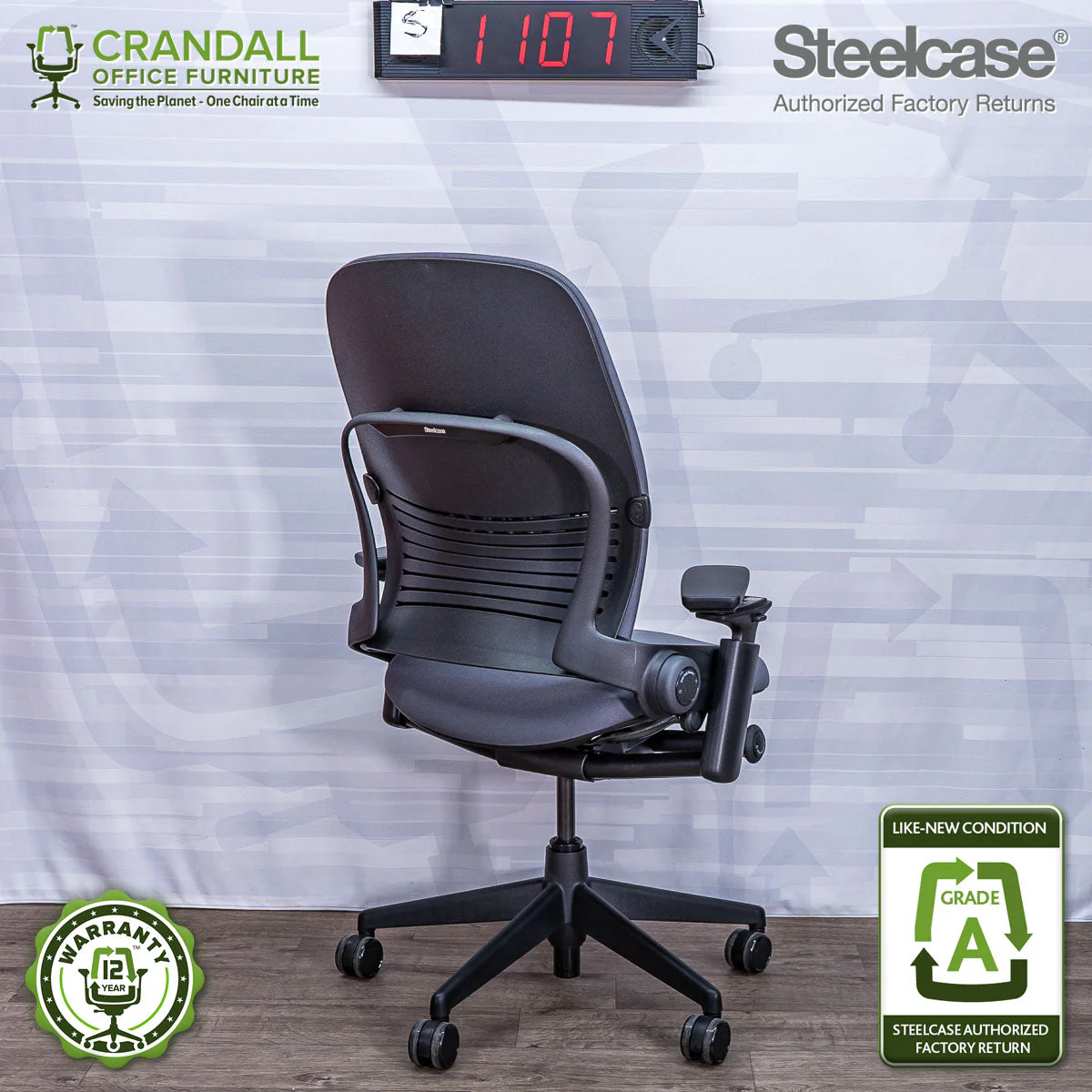 S-1107 - Steelcase V2 Leap - Grade A - Image 2