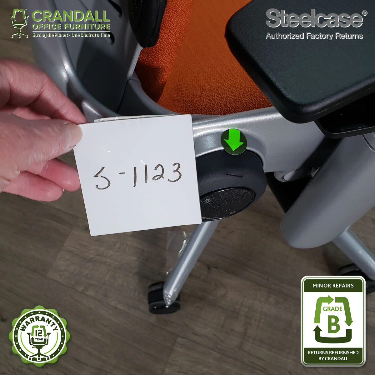 S-1123 - Steelcase V2 Leap - Grade B - Image 3