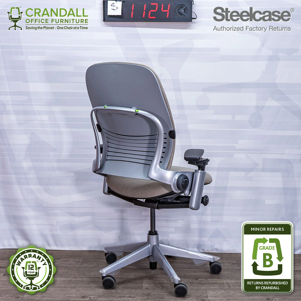 S-1124 - Steelcase V2 Leap - Grade B - Image 2