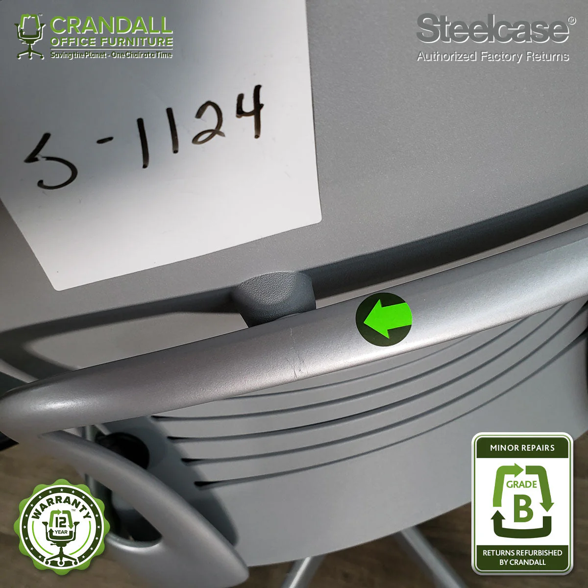 S-1124 - Steelcase V2 Leap - Grade B - Image 4