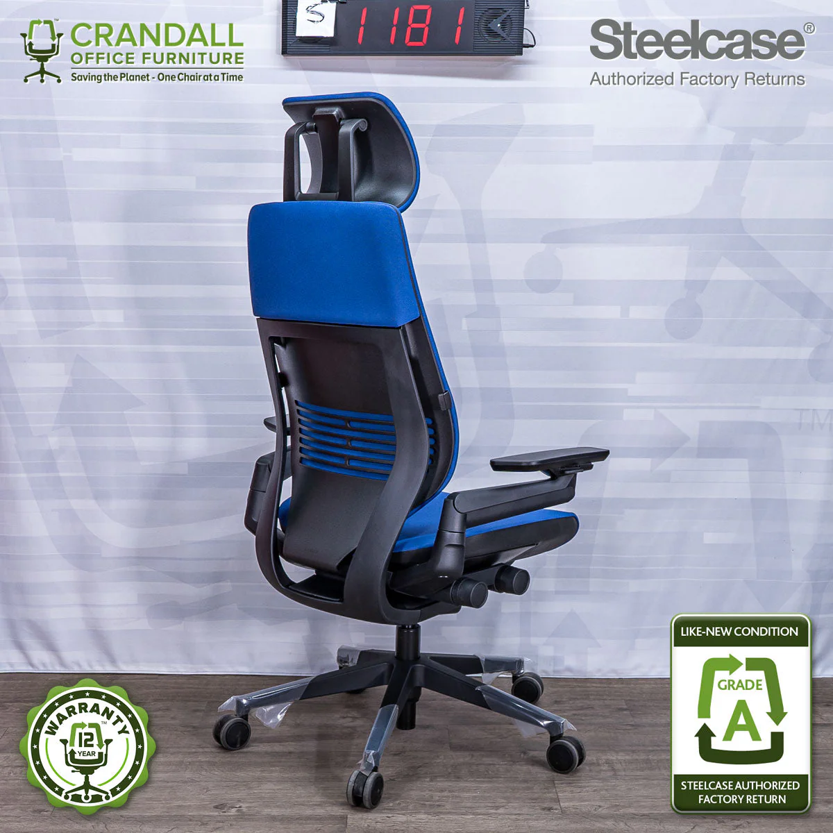 S-1181 - Steelcase Gesture with Headrest - Grade A - Image 2