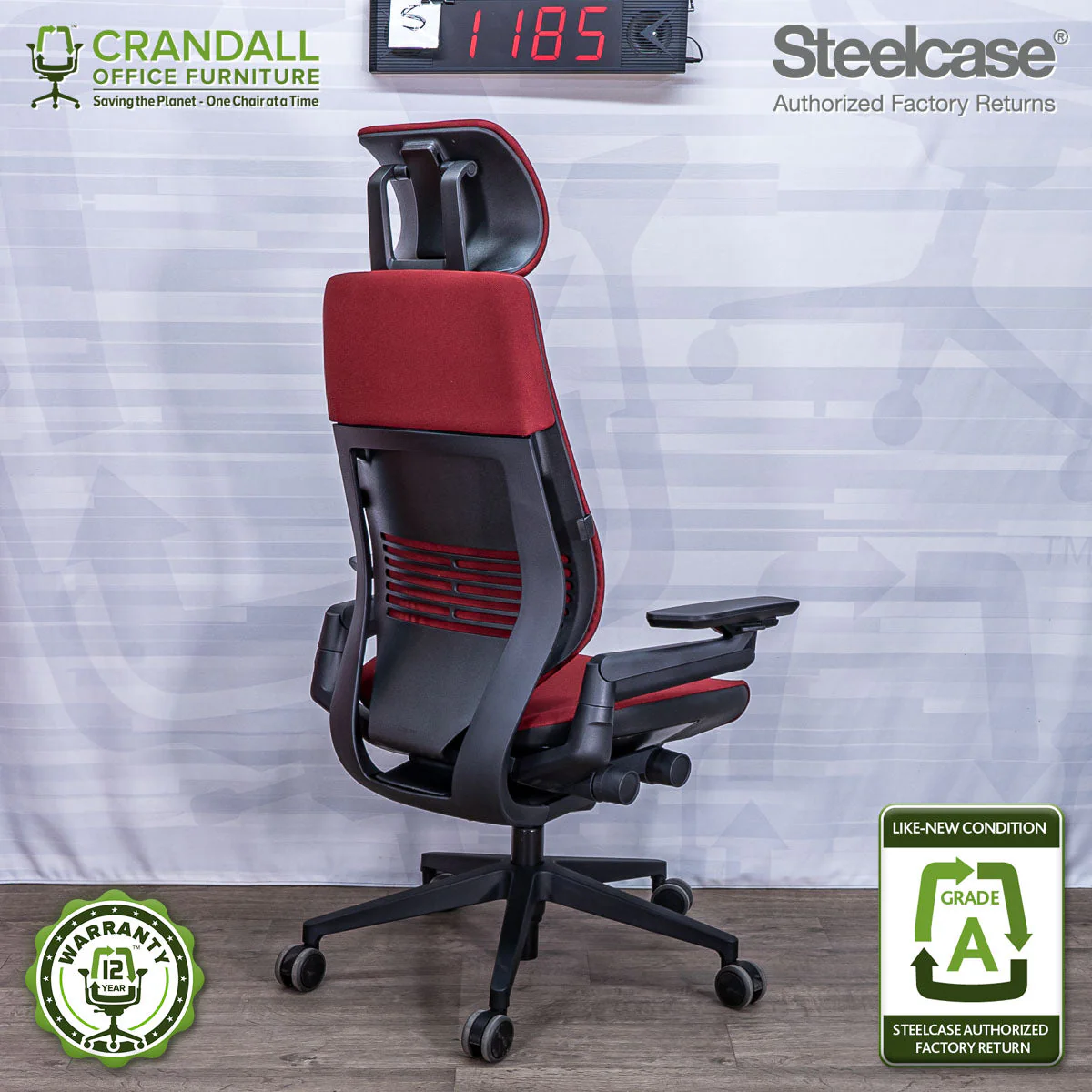 S-1185 - Steelcase Gesture with Headrest - Grade A - Image 2