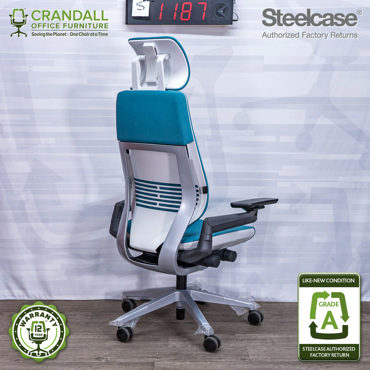 S-1187 - Steelcase Gesture with Headrest - Grade A - Image 2