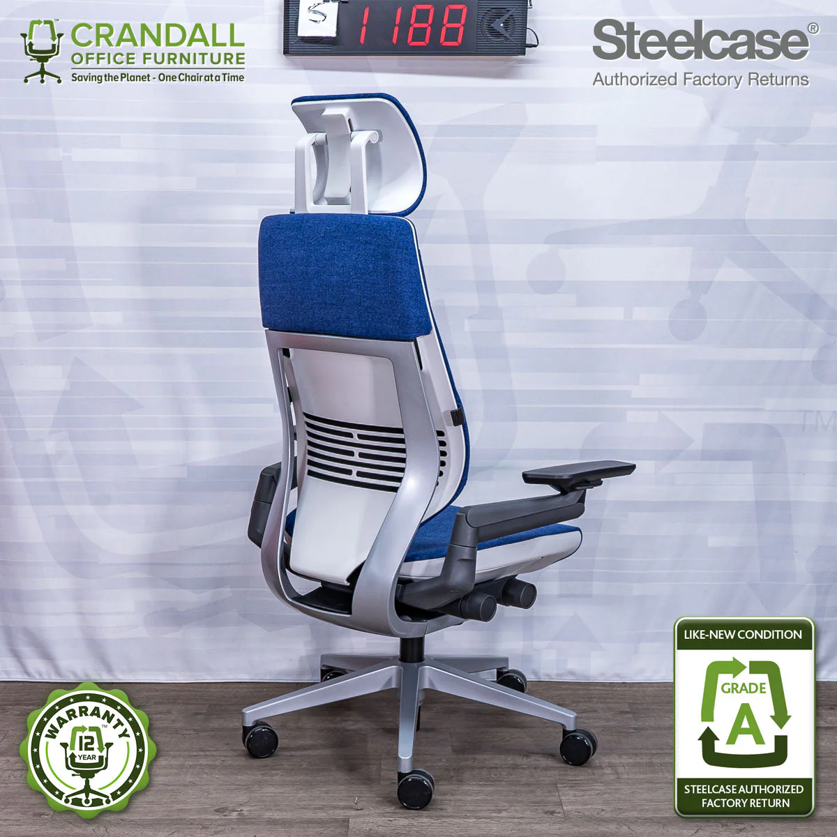 S-1188 - Steelcase Gesture with Headrest - Grade A - Image 2